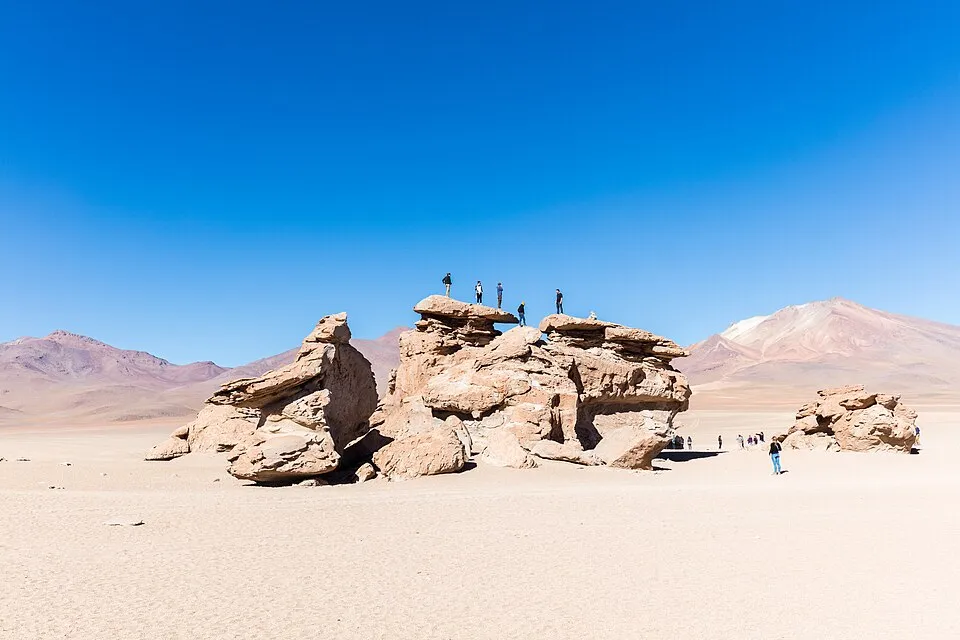 Paisagem do deserto de Siloli no altiplano boliviano